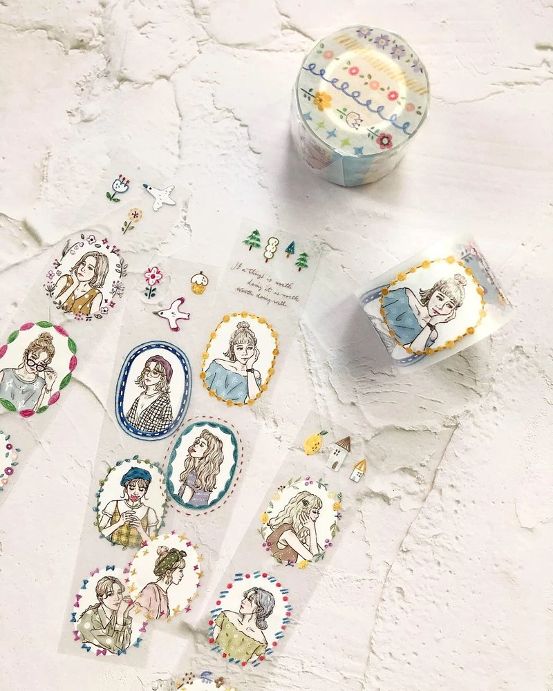 Pion - Washi Tape - Flower Frame Girl 3 Pion - Washi Tape - Flower Frame Girl