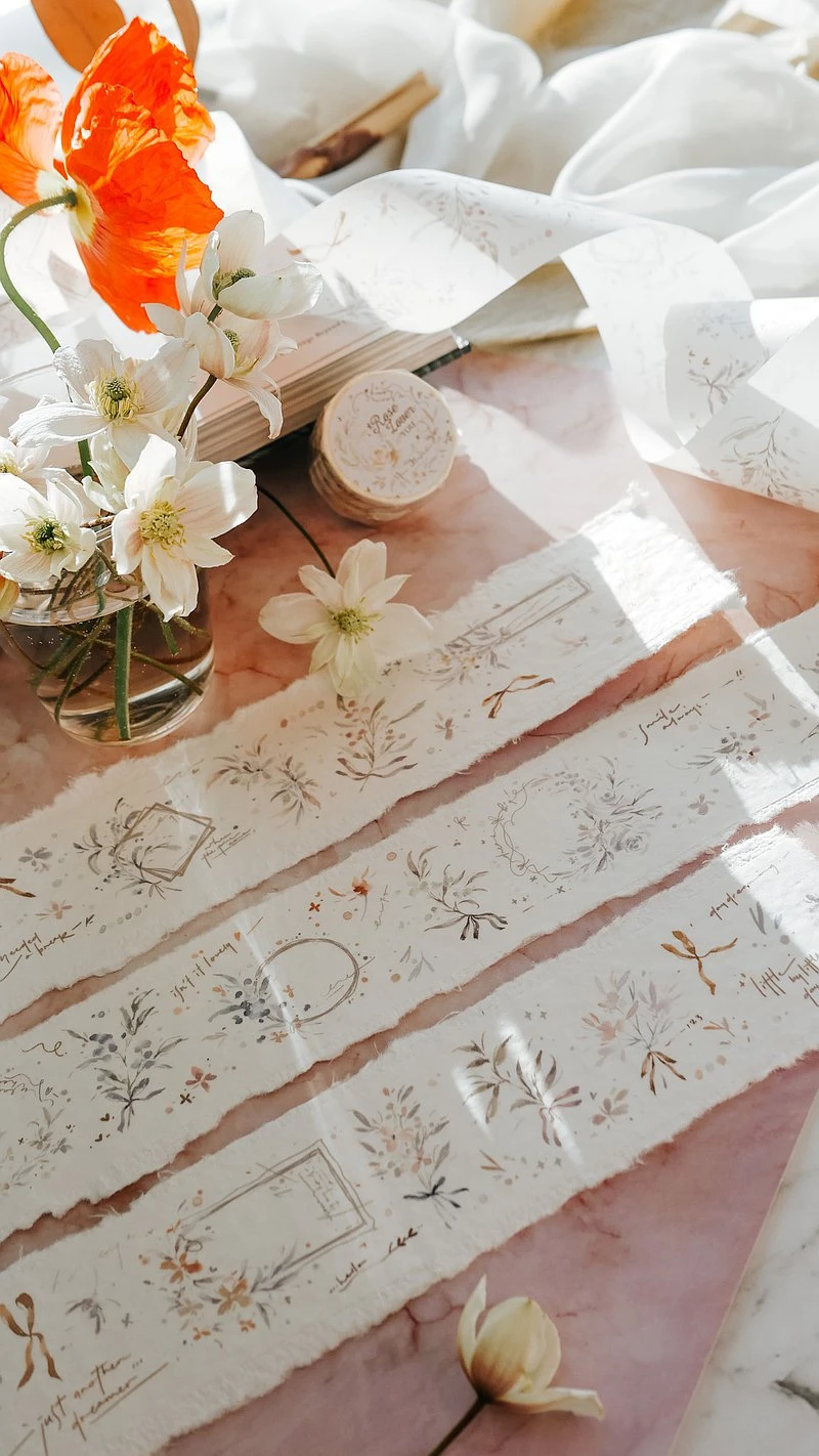 Meow Illustration - Washi Tape - Rose Lover . You 3 Meow Illustration - Washi Tape - Rose Lover . You