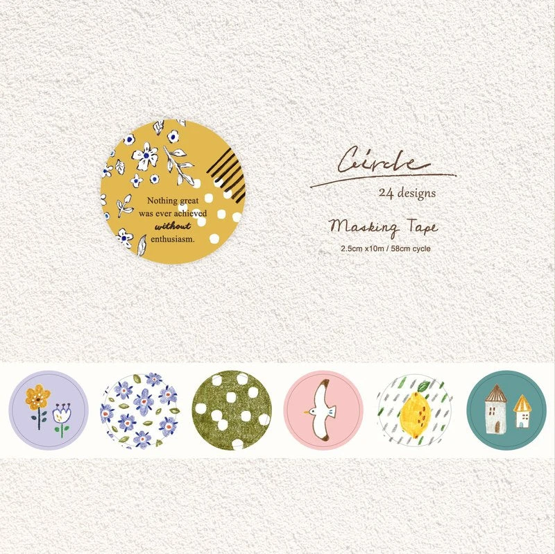Pion - Washi Tape - Round Sticker 6 Pion - Washi Tape - Round Sticker