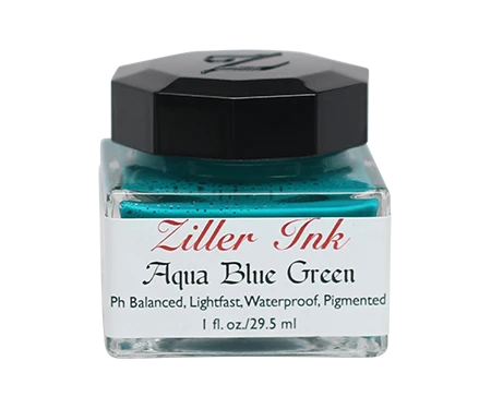 Ziller’s - Calligraphy Ink - Aqua Blue Green Calligraphy Inks 3 Ziller’s - Calligraphy Ink - Aqua Blue Green Calligraphy Inks