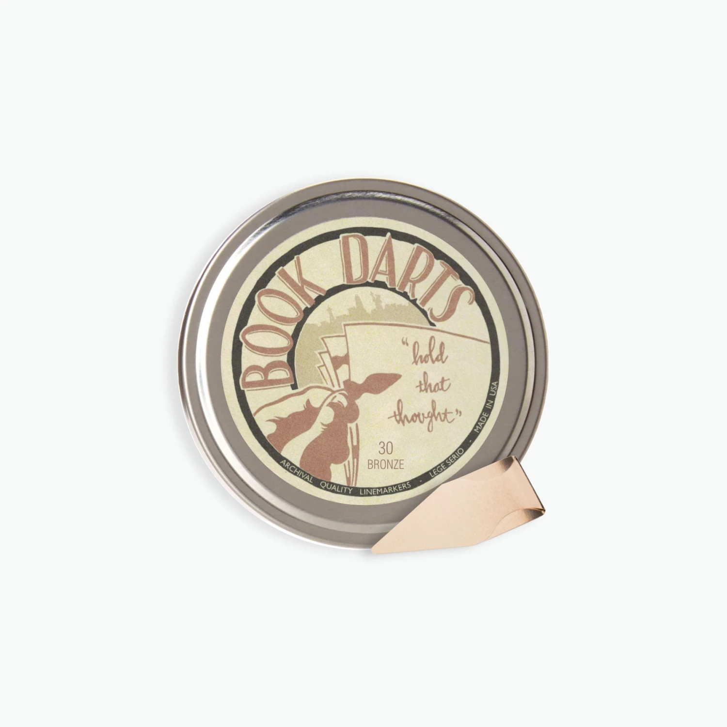 Book Darts - Clip - Tin - Bronze - Pack Of 30 3 Book Darts - Clip - Tin - Bronze - Pack Of 30