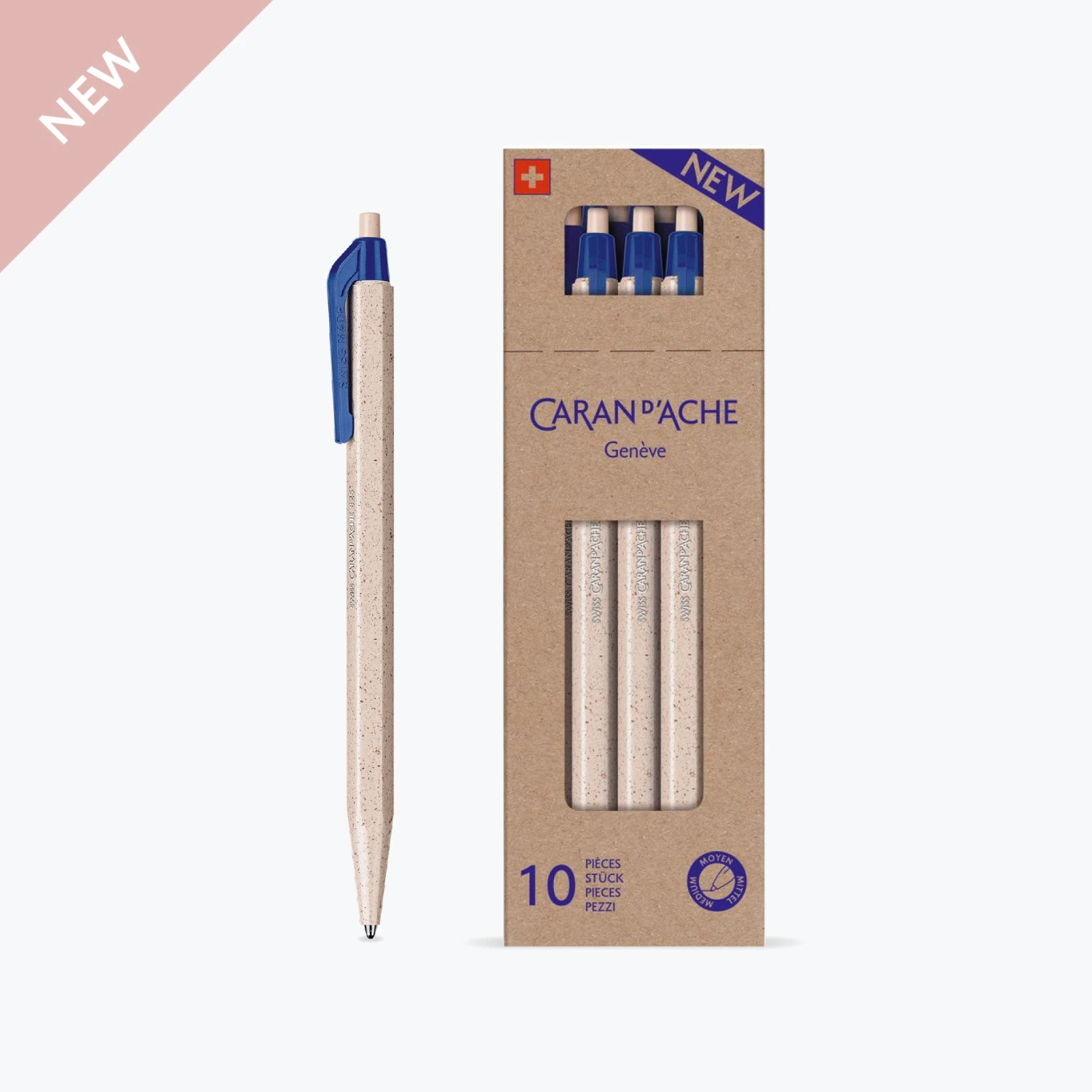 Caran D'Ache - Ballpoint Pen - 825 Eco - Wood Chips - Box Of 10 3 Caran D'Ache - Ballpoint Pen - 825 Eco - Wood Chips - Box Of 10