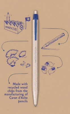 Caran D'Ache - Ballpoint Pen - 825 Eco - Wood Chips - Box Of 10 8 Caran D'Ache - Ballpoint Pen - 825 Eco - Wood Chips - Box Of 10