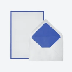 Crown Mill - Letter Set - Silver Line - A5 - White/Royal Blue (Set Of 25)