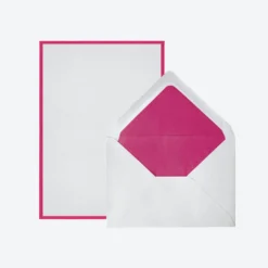 Crown Mill - Letter Set - Silver Line - A5 - White/Pink (Set Of 25)