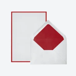 Crown Mill - Letter Set - Silver Line - A5 - White/Red (Set Of 25) Letter Sets
