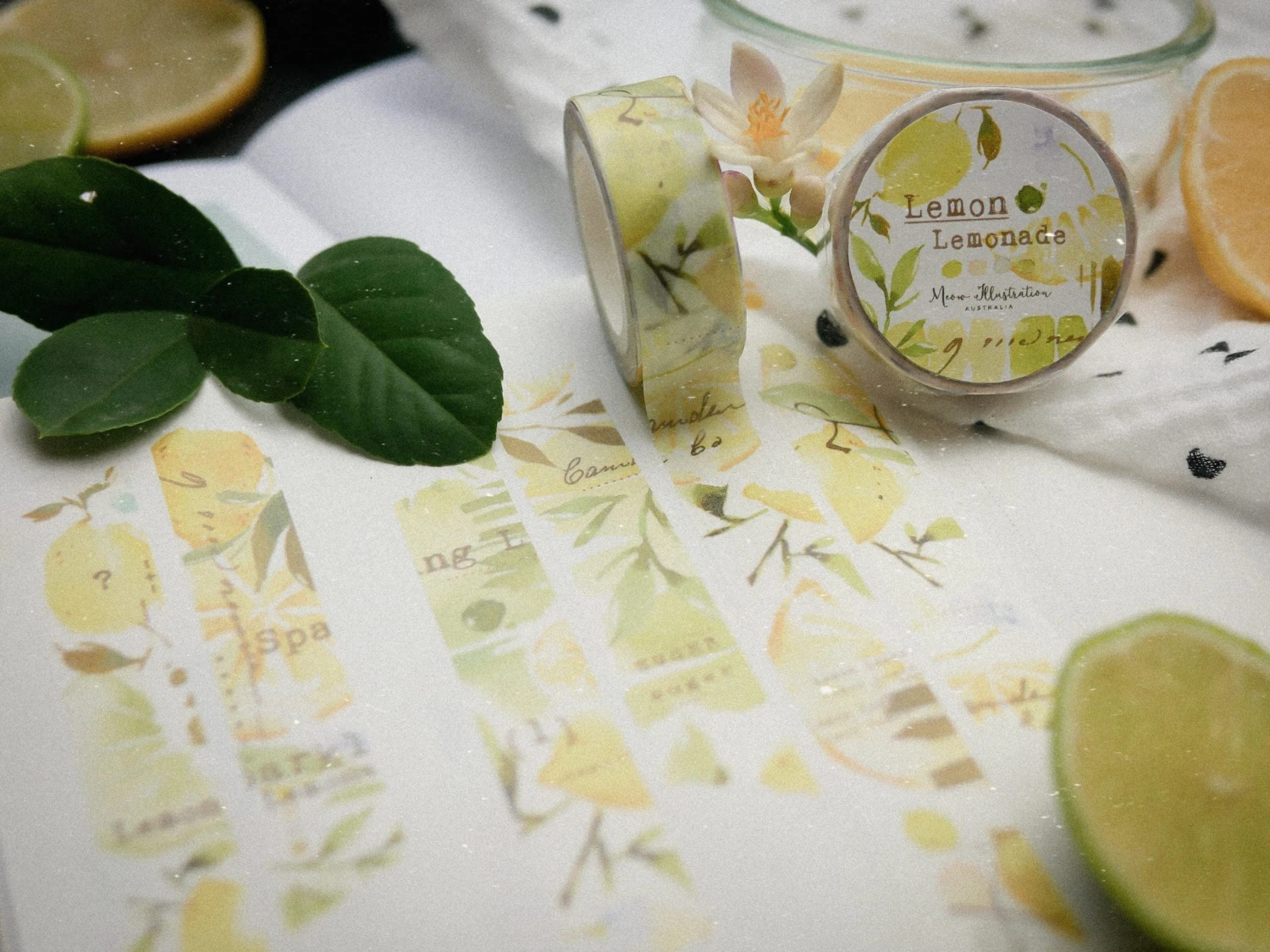 Meow Illustration - Washi Tape - Lemon Lemonade 3 Meow Illustration - Washi Tape - Lemon Lemonade