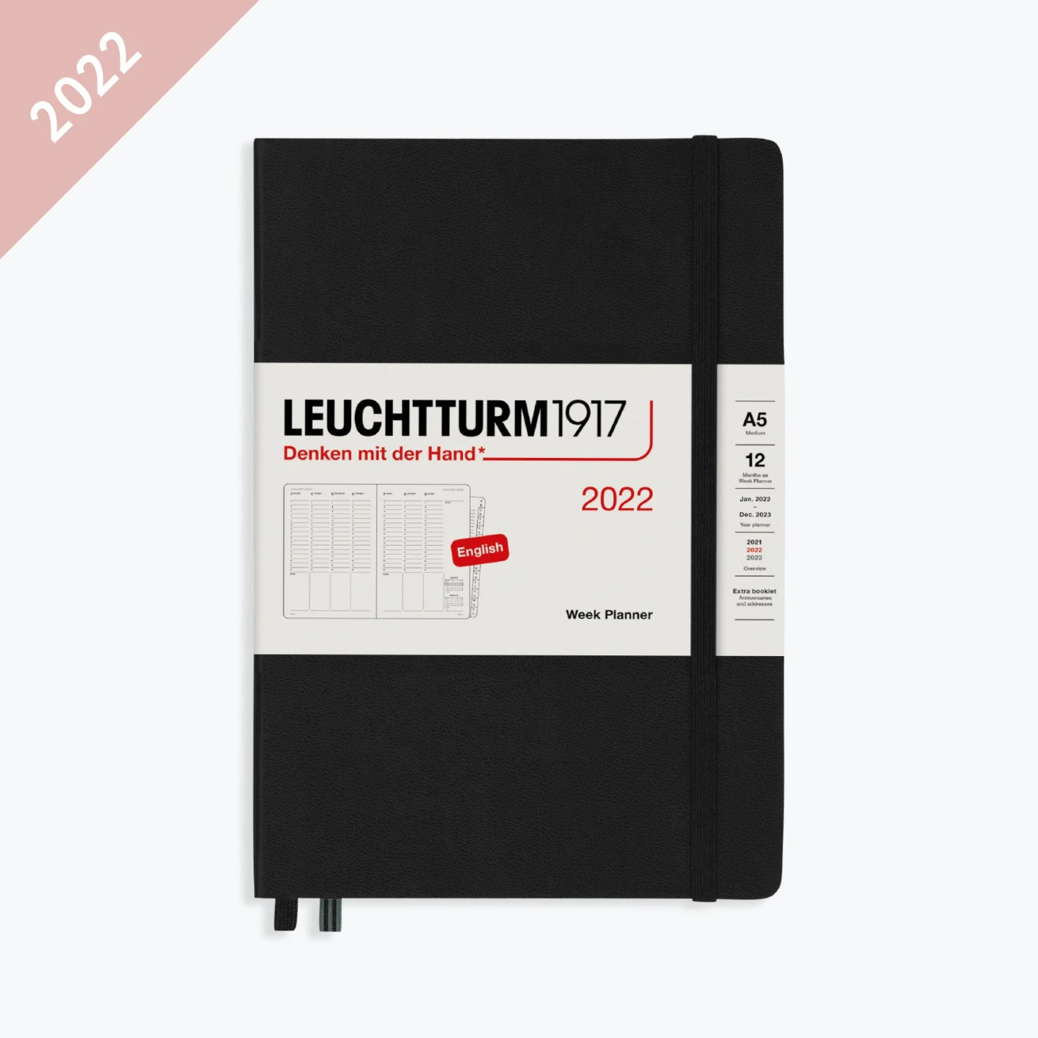 Leuchtturm 1917 Diaries Leuchtturm1917 - 2022 Diary - Week Planner - A5 - Black 3 Leuchtturm 1917 Diaries Leuchtturm1917 - 2022 Diary - Week Planner - A5 - Black