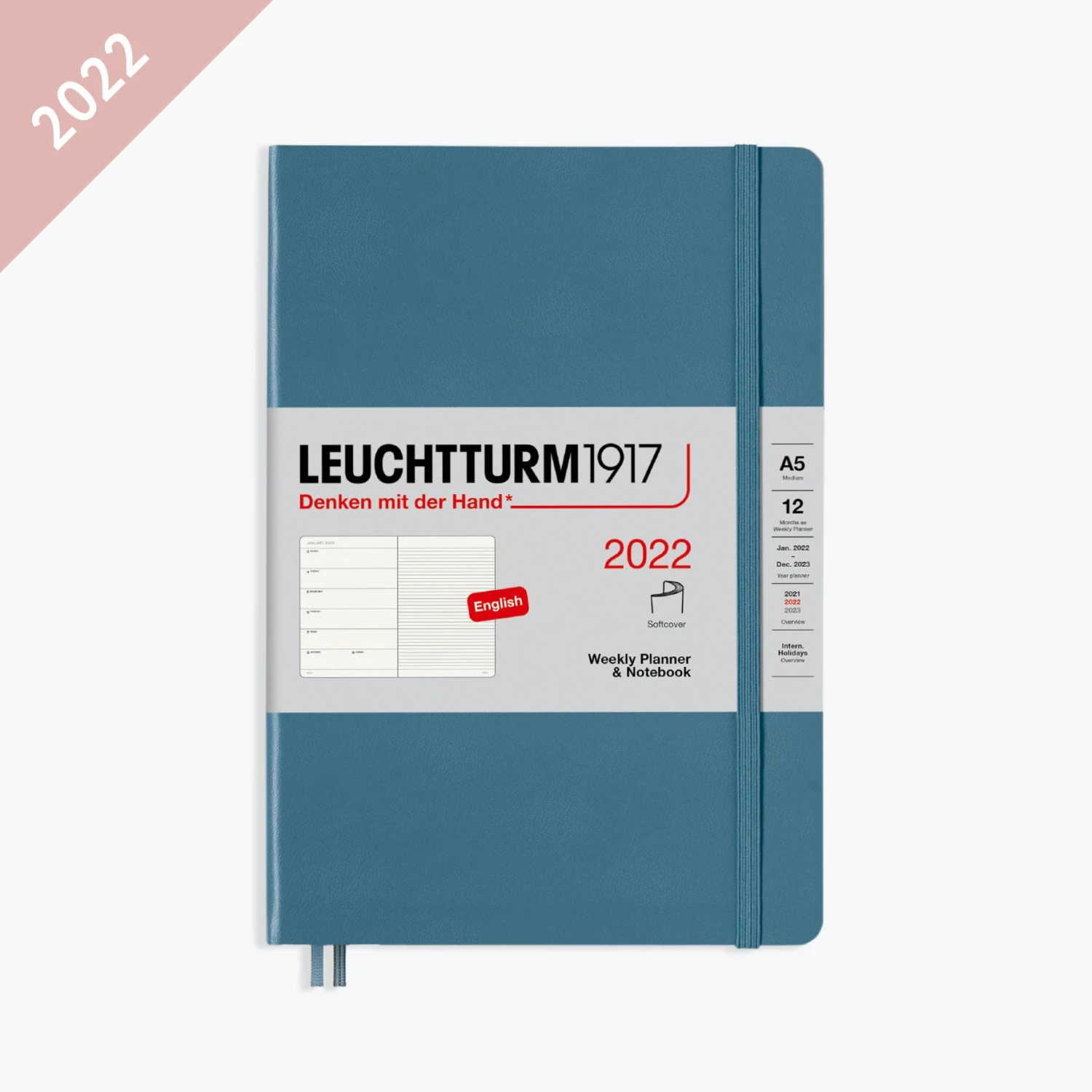 Leuchtturm 1917 Leuchtturm1917 - 2022 Diary - Weekly Notebook - A5 - Stone Blue (Soft) 3 Leuchtturm 1917 Leuchtturm1917 - 2022 Diary - Weekly Notebook - A5 - Stone Blue (Soft)