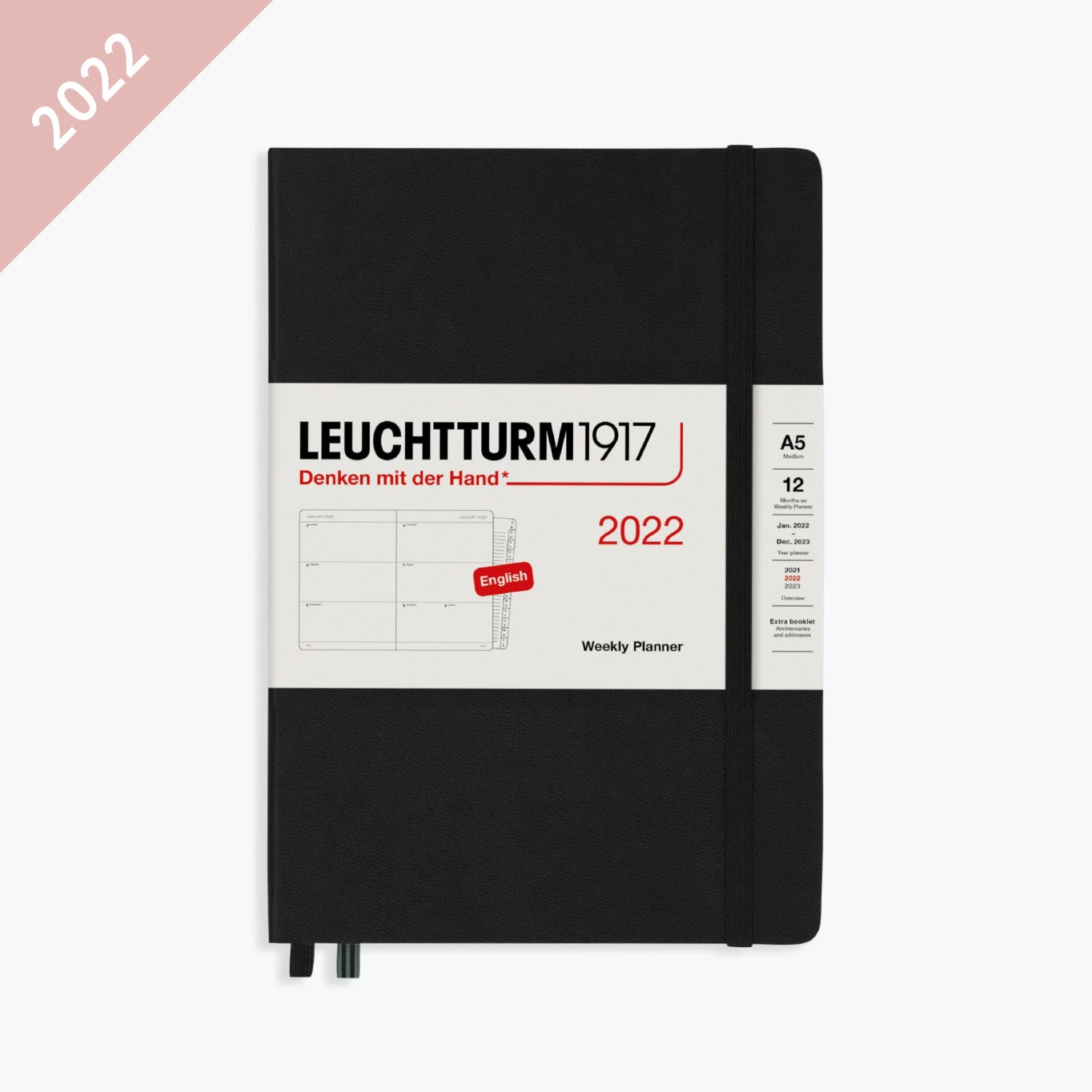 Leuchtturm 1917 Leuchtturm1917 - 2022 Diary - Weekly Planner - A5 - Black (Hard) 3 Leuchtturm 1917 Leuchtturm1917 - 2022 Diary - Weekly Planner - A5 - Black (Hard)