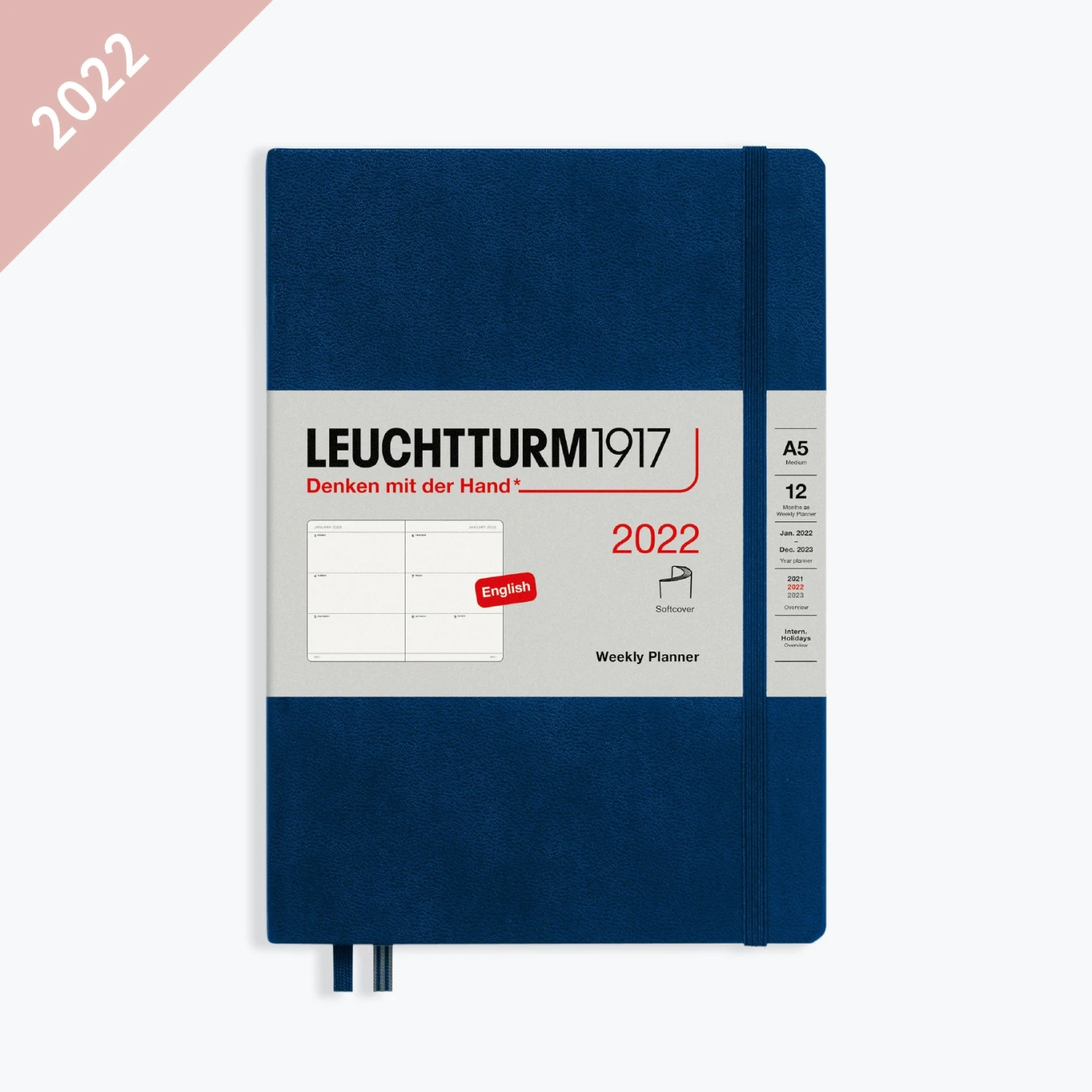 Leuchtturm 1917 Diaries Leuchtturm1917 - 2022 Diary - Weekly Planner - A5 - Navy (Soft) 3 Leuchtturm 1917 Diaries Leuchtturm1917 - 2022 Diary - Weekly Planner - A5 - Navy (Soft)