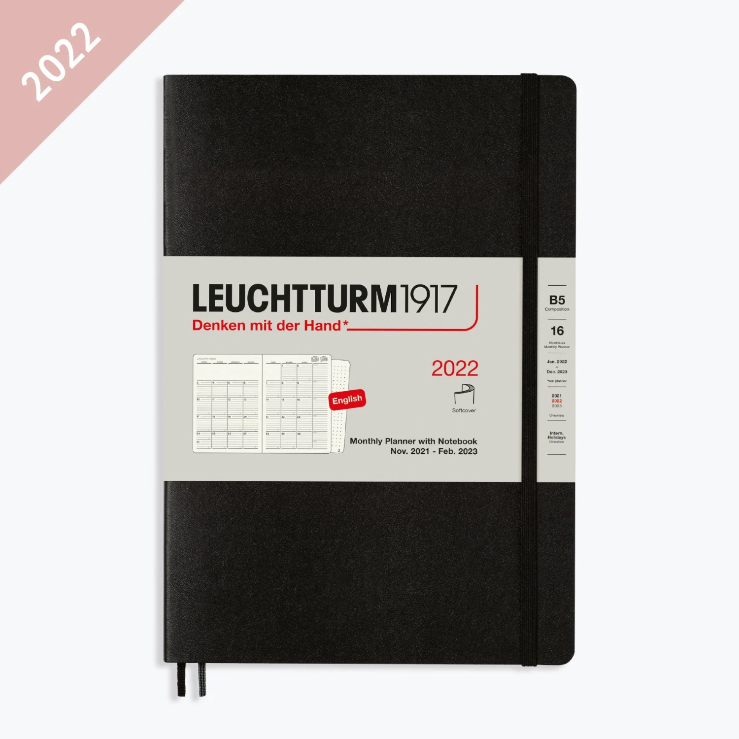 Leuchtturm 1917 Diaries Leuchtturm1917 - 2022 Diary - Monthly Notebook - B5 - Black 3 Leuchtturm 1917 Diaries Leuchtturm1917 - 2022 Diary - Monthly Notebook - B5 - Black