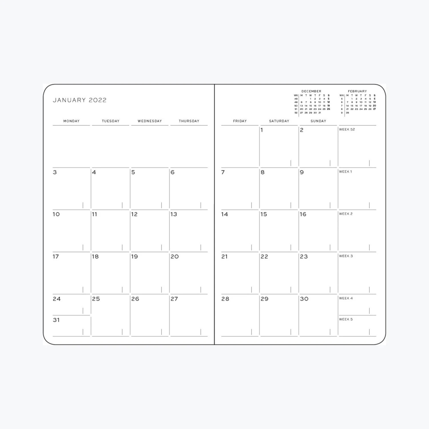 Leuchtturm 1917 Leuchtturm1917 - 2022 Diary - Monthly Notebook - B6 - Powder 4 Leuchtturm 1917 Leuchtturm1917 - 2022 Diary - Monthly Notebook - B6 - Powder