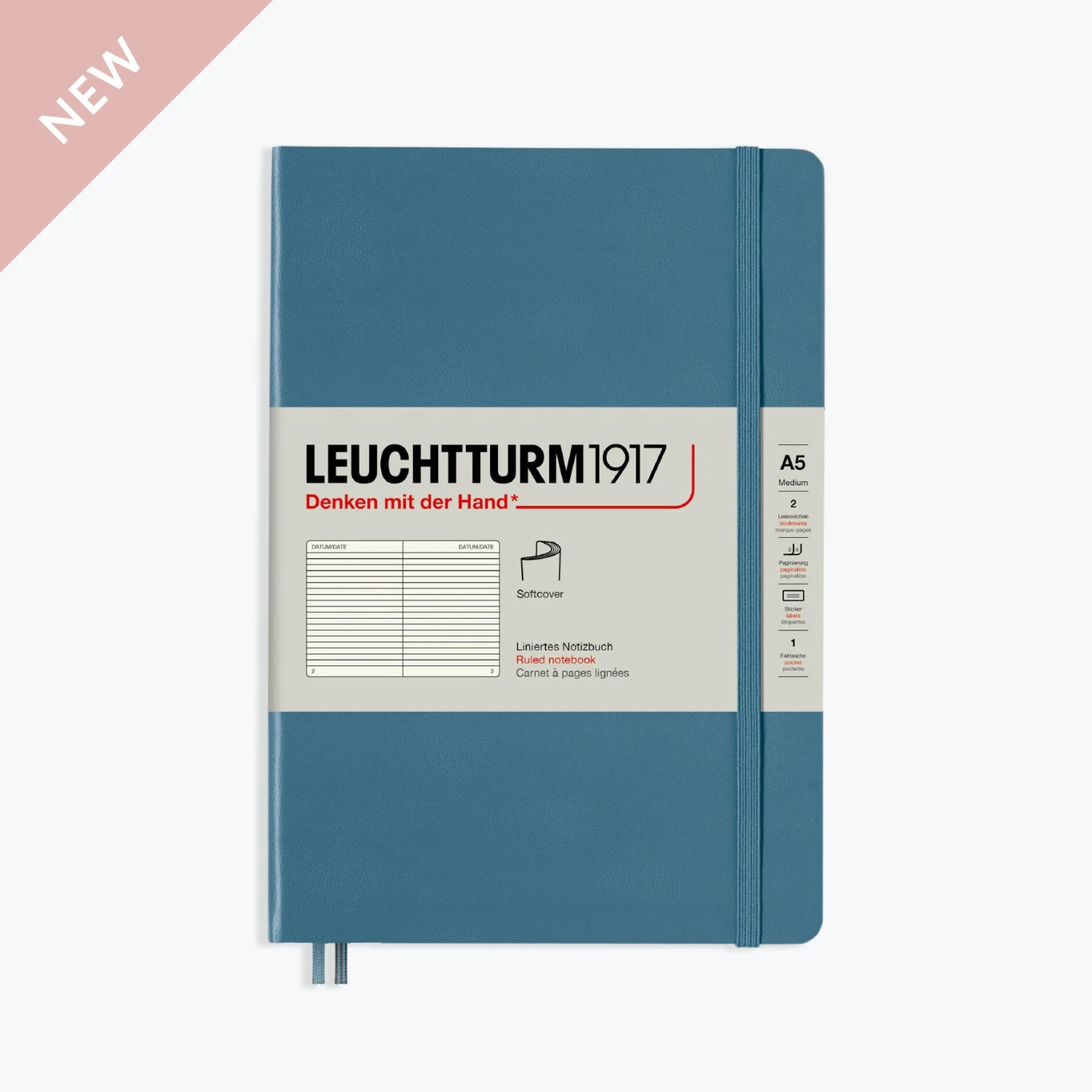 Leuchtturm 1917 Notebooks Leuchtturm1917 - Notebook - Softcover - A5 - Rising - Stone Blue 3 Leuchtturm 1917 Notebooks Leuchtturm1917 - Notebook - Softcover - A5 - Rising - Stone Blue