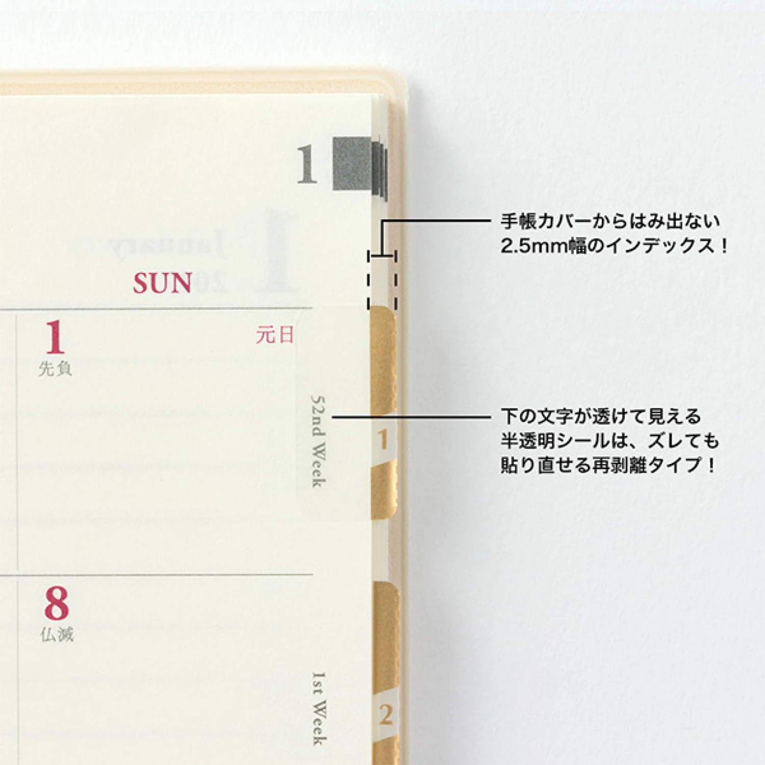 Midori JP Planner Stickers Midori - Planner Sticker - Index Labels - Numbers - Gold 6 Midori JP Planner Stickers Midori - Planner Sticker - Index Labels - Numbers - Gold