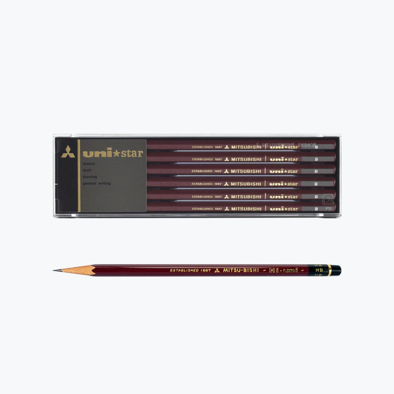 Wooden Pencils Mitsubishi - Pencil - Uni-star (HB) - Box Of 12 3 Wooden Pencils Mitsubishi - Pencil - Uni-star (HB) - Box Of 12