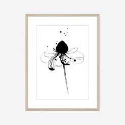 Toril Baekmark - Fine Art Prints - Black Flowers No.3 Gifts Under $100