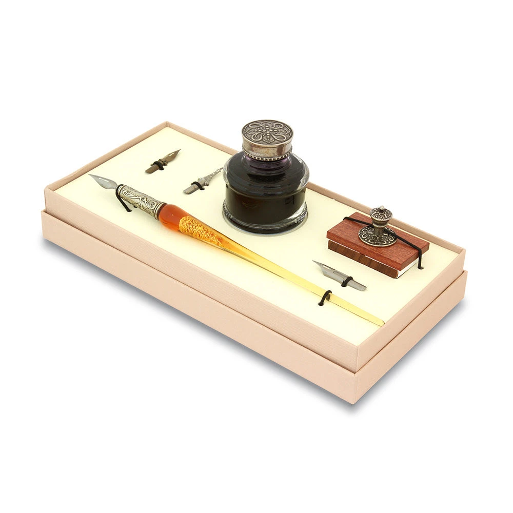 Calligraphy Pens Bortoletti - Writing Set Murano Glass Pen (SET 52) 3 Calligraphy Pens Bortoletti - Writing Set Murano Glass Pen (SET 52)