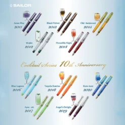 Fountain Pens Sailor - Fountain Pen - Cocktail Series - 10th Anniversary Set 5 Fountain Pens Sailor - Fountain Pen - Cocktail Series - 10th Anniversary Set