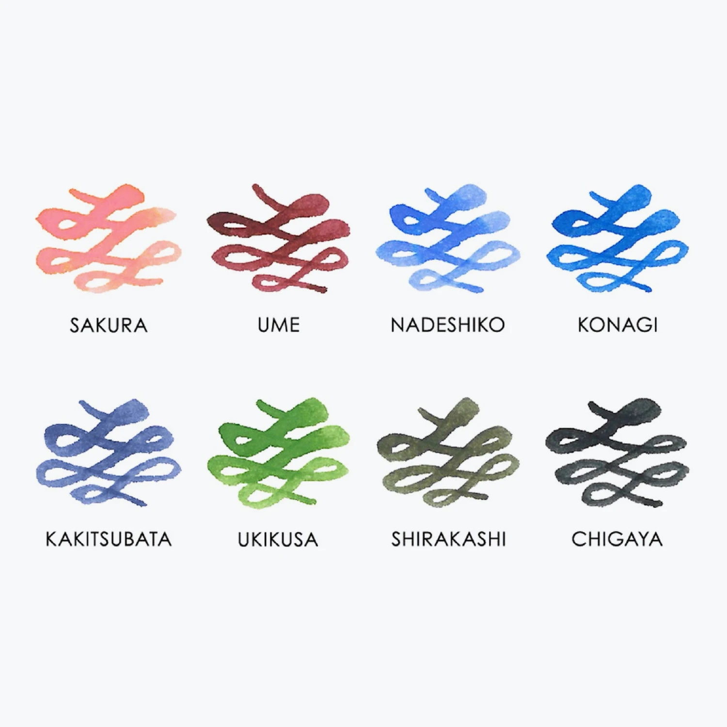 Sailor - Fountain Pen Ink - Manyo II 50ml - Complete Set Of 8 Fountain Pen Inks 4 Sailor - Fountain Pen Ink - Manyo II 50ml - Complete Set Of 8 Fountain Pen Inks