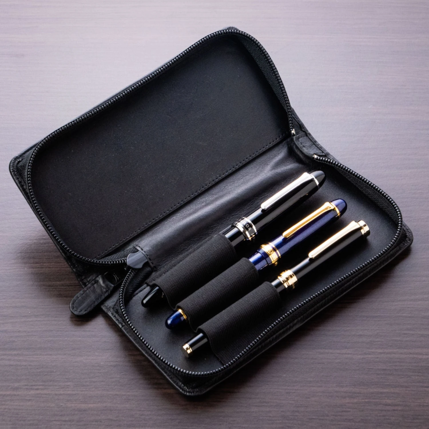 Sailor - Pen Case - Leather - 3 Slot - Black Pen & Pencil Cases 5 Sailor - Pen Case - Leather - 3 Slot - Black Pen & Pencil Cases