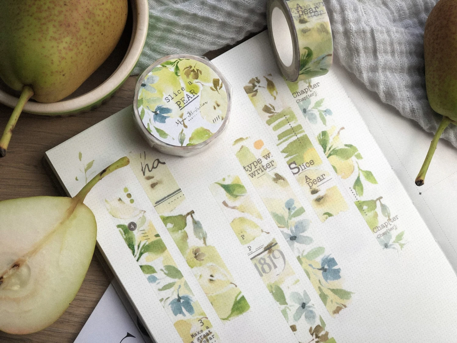 Meow Illustration - Washi Tape - Slice A Pear 3 Meow Illustration - Washi Tape - Slice A Pear