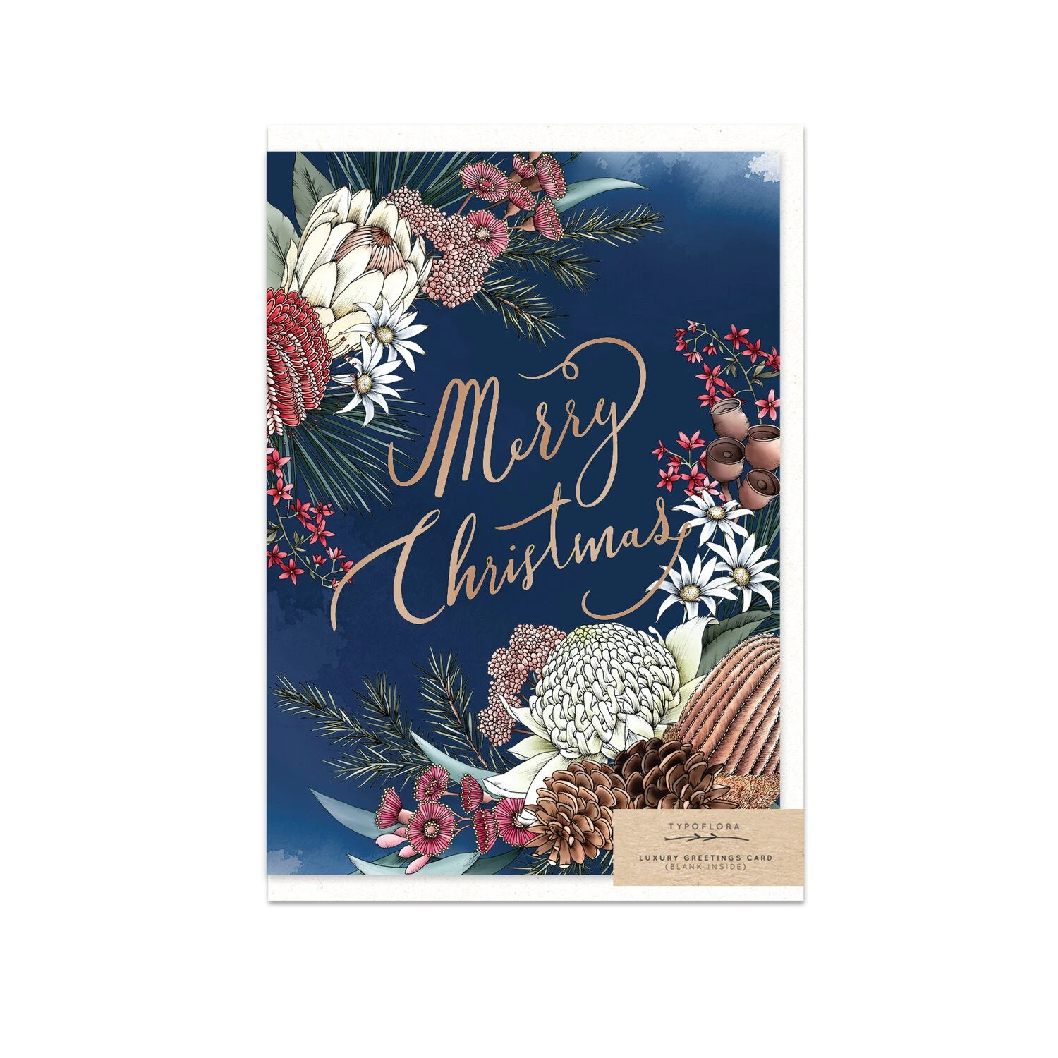 Typoflora - Card - Navy Merry Christmas 3 Typoflora - Card - Navy Merry Christmas