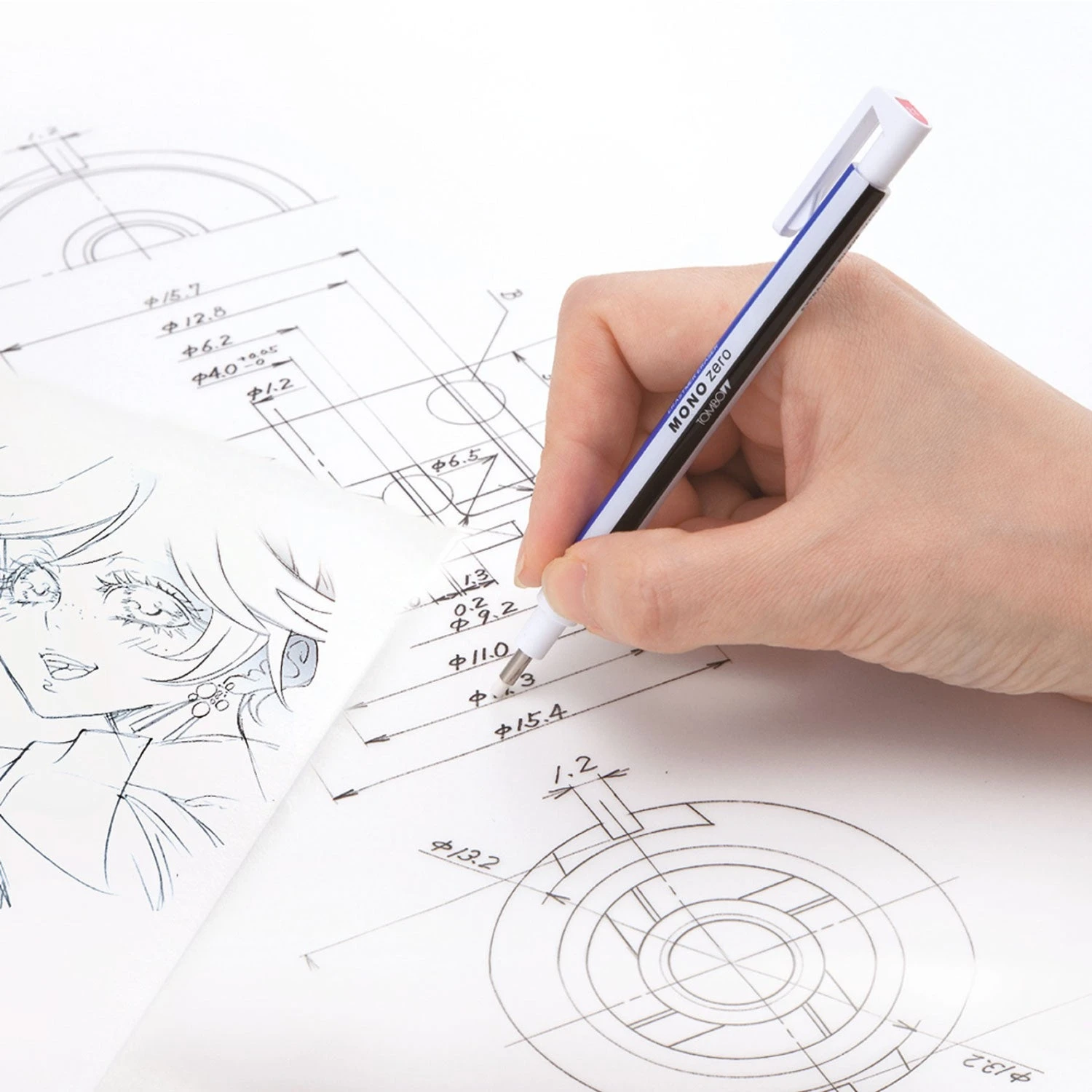 Sharpeners & Erasers Tombow - Eraser Pen - Mono Zero - Round - Black 4 Sharpeners & Erasers Tombow - Eraser Pen - Mono Zero - Round - Black