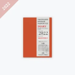Traveler's Notebook Traveler's Company - 2022 Diary - Insert - Passport - Monthly