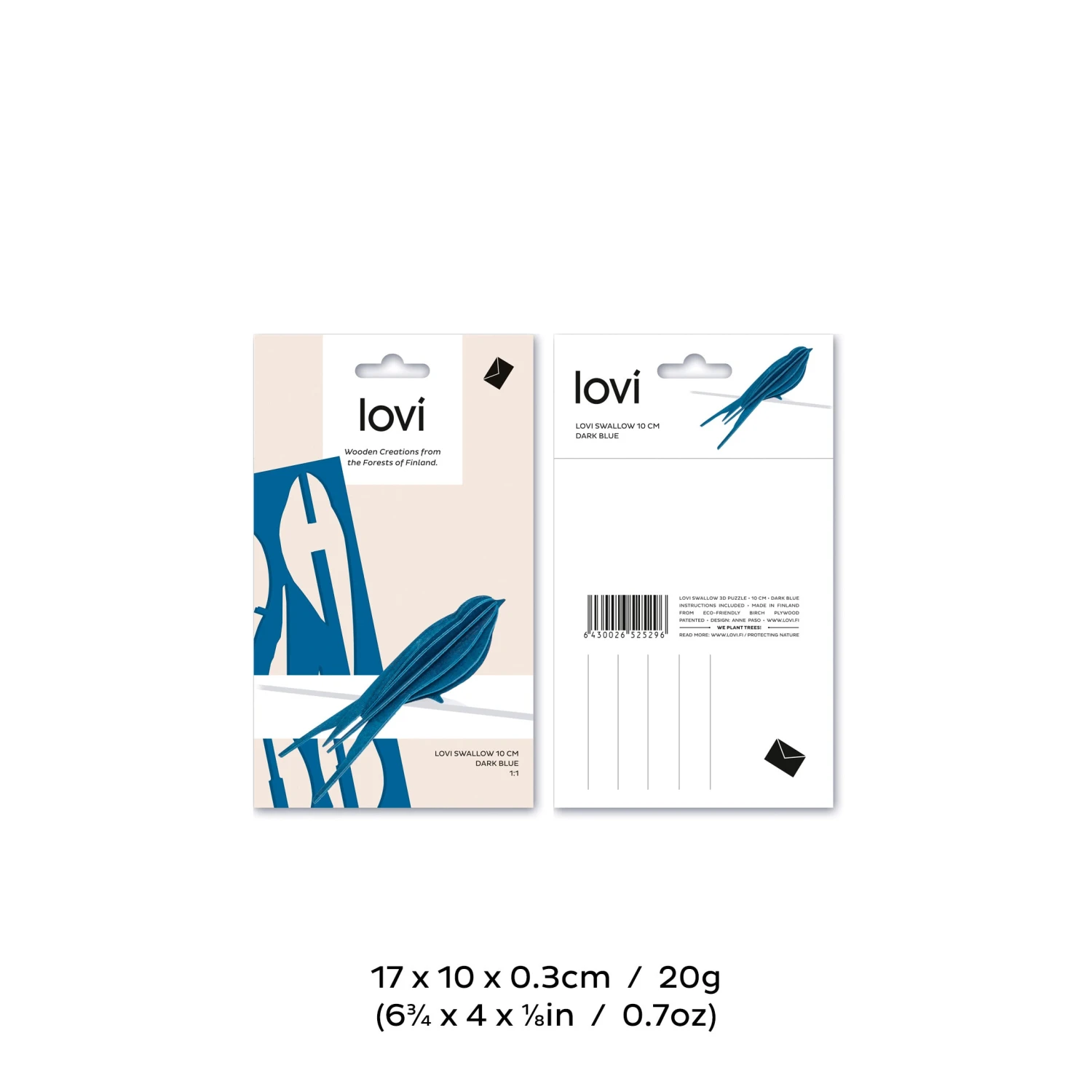 Animal Lovers Lovi - Ornament - Swallow - 15cm - Dark Blue 5 Animal Lovers Lovi - Ornament - Swallow - 15cm - Dark Blue